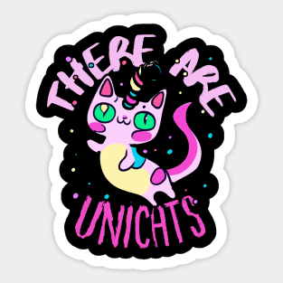 Cute Crazy Psycedelic Unicorn Cat Chimaera Artwork Sticker